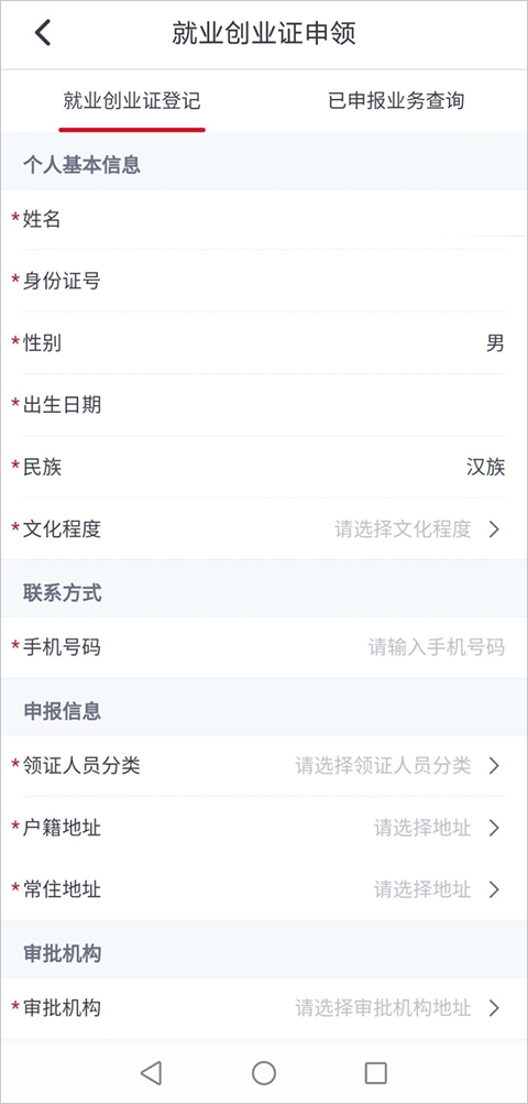 河北人社app填写必填项